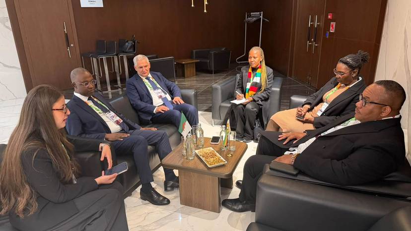 السيد وزير الشباب يجري لقاءين ثنائيين مع مسؤولين عن قطاع الشباب في زيمبابوي ومدغشقر